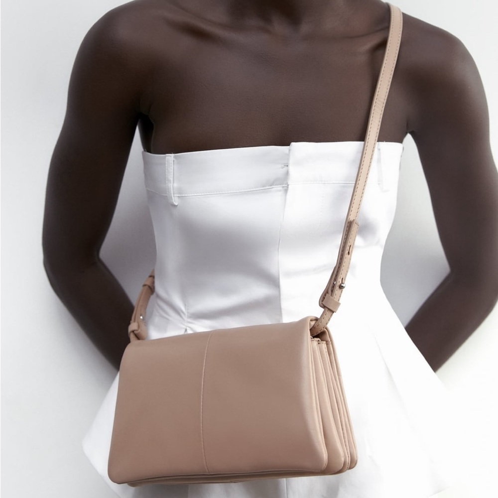 Zara Genuine Leather Crossbody Bag